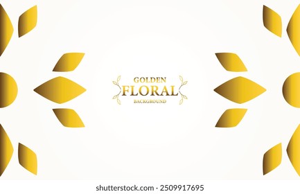 Abstract floral background with gold leaves. Vector illustration for your design.