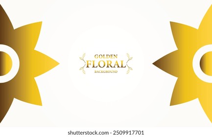 Abstract floral background with gold leaves. Vector illustration for your design.