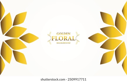 Abstract floral background with gold leaves. Vector illustration for your design.