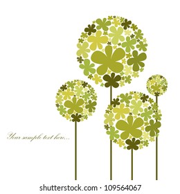 Abstract floral background with green elements