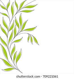 Abstract floral background with green leaves