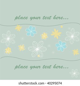 Abstract floral background for greeting card. Vector illustration.