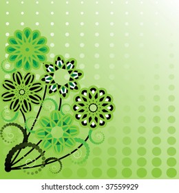 Abstract floral background with halftone effect