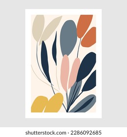 Abstract floral background. Hand drawn vector illustration. Design for poster, card, cover, brochure. Wall Art Pint Poster