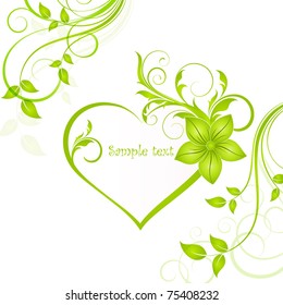 Abstract floral background with heart. Element for design.