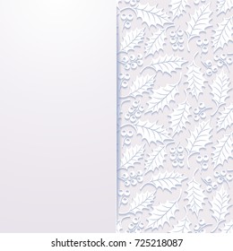 Abstract floral background with holly. Vector illustration.