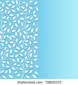 Abstract floral background with holly. Vector illustration.