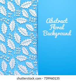 Abstract floral background with holly. Vector illustration.
