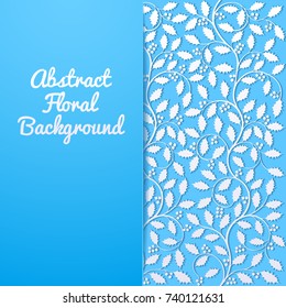 Abstract floral background with holly. Vector illustration