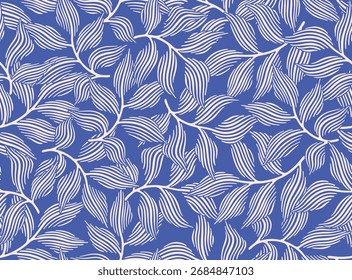 Fundo floral abstrato com folha padrão sem emenda com estilo plano pontilhado.
