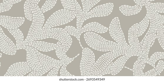 Fondo floral Abstractas con patrón de hojas sin fisuras con plano punteado.
