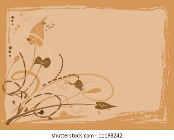 Abstract floral background with leaves