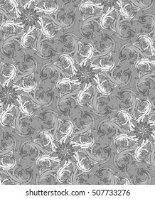 Abstract Floral Background with Leaves and abstract fantastic flowers. 