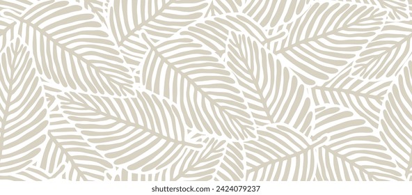 Abstract floral background with leaves seamless pattern. Tropical pattern, palm leaves seamless vector floral background.