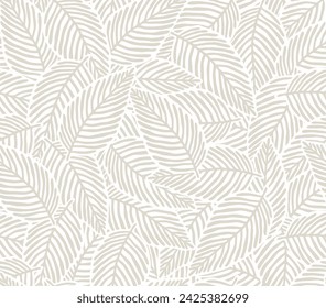 Abstract floral background with leaves seamless pattern. Tropical pattern, palm leaves seamless vector floral background.