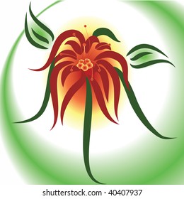 Abstract floral background with lily