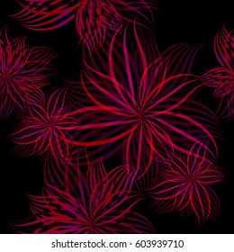Abstract floral background of lines. Vector