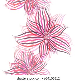 Abstract floral background of lines. Vector