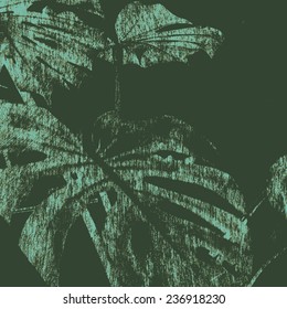 abstract floral background with monstera leafs. vector illustration.