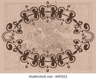 Abstract floral background with natural grunge textures. No Gradients.