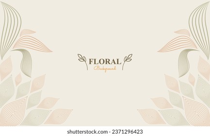 abstract floral background with abstract natural shape, leaf and floral ornament in soft color design
