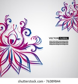 Abstract floral background with oriental flowers.