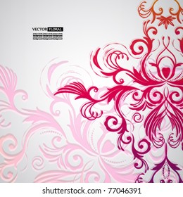 Abstract floral background with oriental flowers.