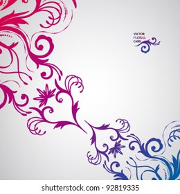 Abstract floral background with oriental flowers.