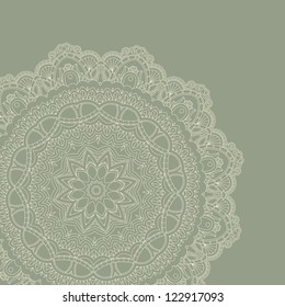 Abstract floral background. Ornamental circle