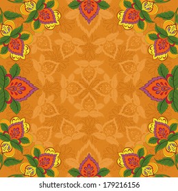 Abstract floral background, pattern with symbolical flowers. Vector