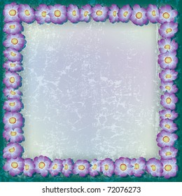 abstract floral background with pink flowers on green