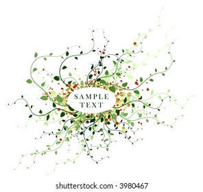 Abstract floral background with place for your text (green)