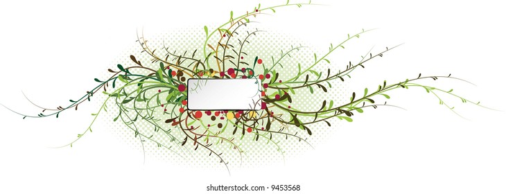 Resumen de fondo floral con lugar para el texto (verde)
