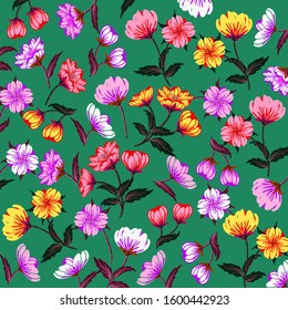  Abstract floral background. For printing on textiles, wrapping paper, postcards, notebooks and other purposes.                                                                                         