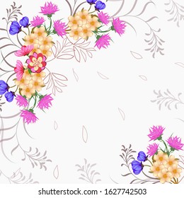  Abstract floral background. For printing on textiles, wrapping paper, postcards, notebooks and other purposes.                                                                                         