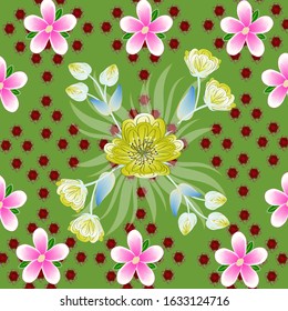  Abstract floral background. For printing on textiles, wrapping paper, postcards, notebooks and other purposes.                                                                                         