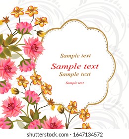  Abstract floral background. For printing on textiles, wrapping paper, postcards, notebooks and other purposes.                                                                                         