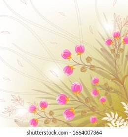  Fondo floral abstracto. Para imprimir en textiles, papel de envoltura, postales, cuadernos y otros fines.                                                                                         