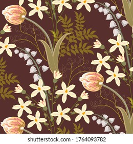  Abstract floral background. For printing on textiles, wrapping paper, postcards, notebooks and other purposes.                                                                                         