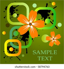Abstract floral background with rectangles