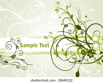 Abstract floral background with scroll element design