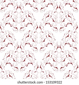 Abstract floral background. Seamless damask background. Grey and white damask illustration. 