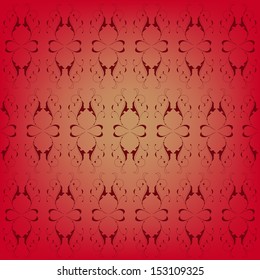 Abstract floral background. Seamless damask background. Grey and white damask illustration. 