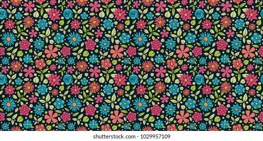 Abstract floral background - seamless pattern with spring flowers. Mother's Day, Woman's Day and Valentine's Day. Vector.