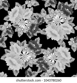 abstract floral background. Seamless pattern for your postcard, invitation, greeting card designs for birthday, Valentine's day, wedding, party. Vector illustration