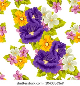 abstract floral background. Seamless pattern for your design of printed materials, prints, fabrics, websites. Vector illustration.