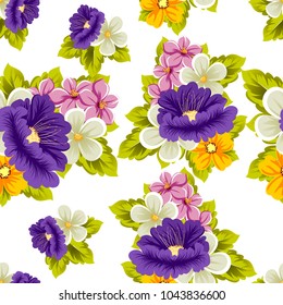 abstract floral background. Seamless pattern for your design of printed materials, prints, fabrics, websites. Vector illustration.