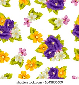 abstract floral background. Seamless pattern for your design of printed materials, prints, fabrics, websites. Vector illustration.