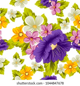 abstract floral background. Seamless pattern for your design of printed materials, prints, fabrics, websites. Vector illustration.