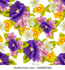 abstract floral background. Seamless pattern for your design of printed materials, prints, fabrics, websites. Vector illustration.